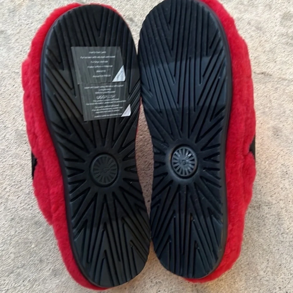 UGG Fluff You Red Plush Slipper Slide Men's Size 9